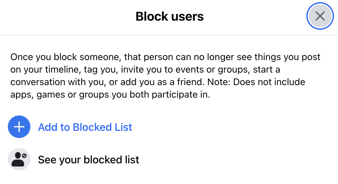 block users