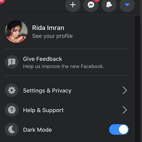 Facebook dark mode