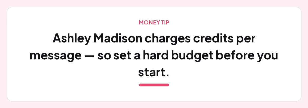Money tip: Ashley Madison charges credits per message