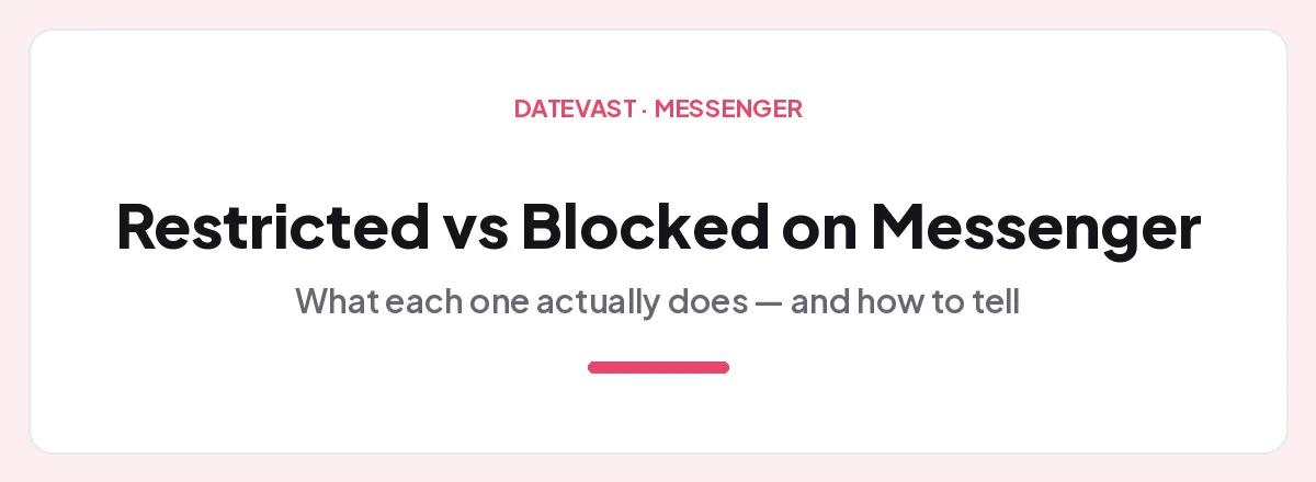 Restricted vs Blocked on Messenger — what each one actually does and how to tell — Datevast guide