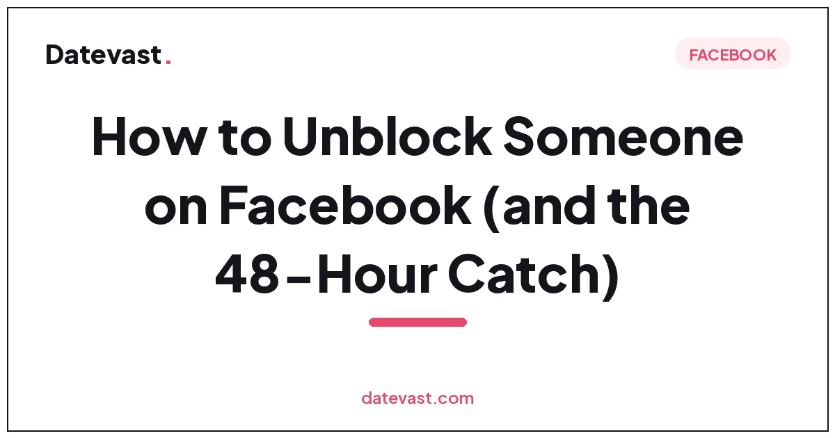 How to Unblock Someone on Facebook (and the 48-Hour Catch)