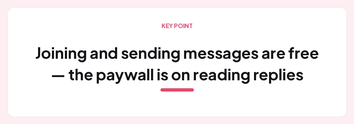 Dating4Disabled key point: sending is free, reading replies is paid
